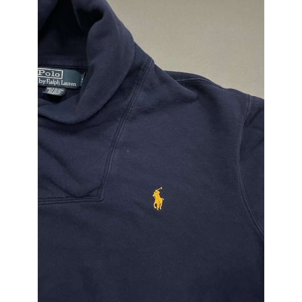 Vintage Polo Ralph Lauren Shawl Collar Pullover Sweatshirt Size XL Navy - Picture 3 of 6